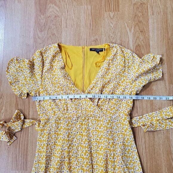 🌻 ONE CLOTHING 🌻 Floral Faux-wrap Maxi Dress - [Medium, Yellow] - Picture 9 of 12